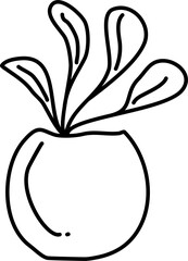 Hand drawn floral. Element pencil sketch flower.