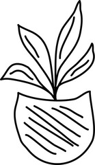 Hand drawn floral. Element pencil sketch flower.