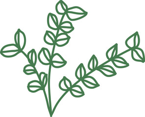 Flower in pot. Design line element flora.