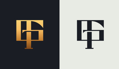 Obraz premium Initial TG GT T G Monogram Logo Template. Initial Based Letter Icon Logo