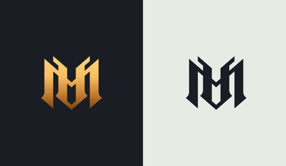 Initial MV VM M V Monogram Logo Template. Initial Based Letter Icon Logo