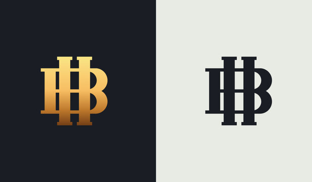 Initial HB BH H B Monogram Logo Template. Initial Based Letter Icon Logo