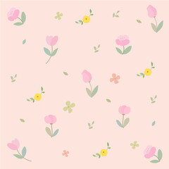 Floral background with leaves