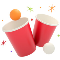 Fototapeta premium Beer pong game 3D illustration