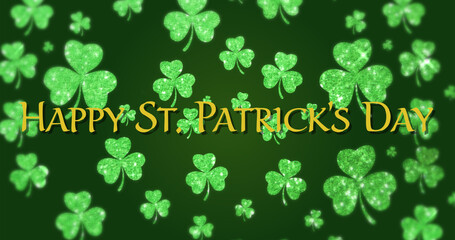 Image of the words Happy St. Patrick's Day written in golden letters