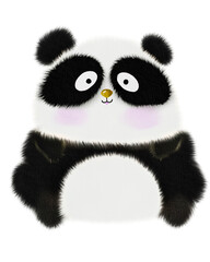 watercolor china kid panda  bear wildlife illustration sketch drawing image for print, white fur...