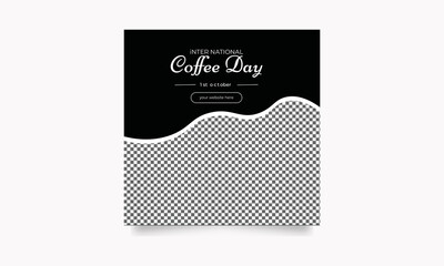 International coffee day Instagram post Template