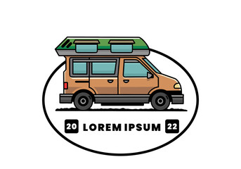 Van camper illustration badge design