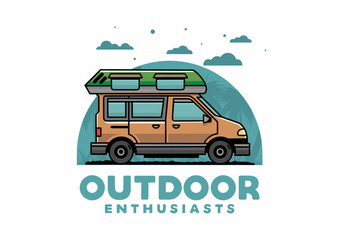 Van camper illustration badge design