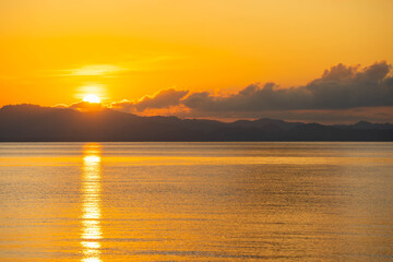 Beautiful sunrise over the sea