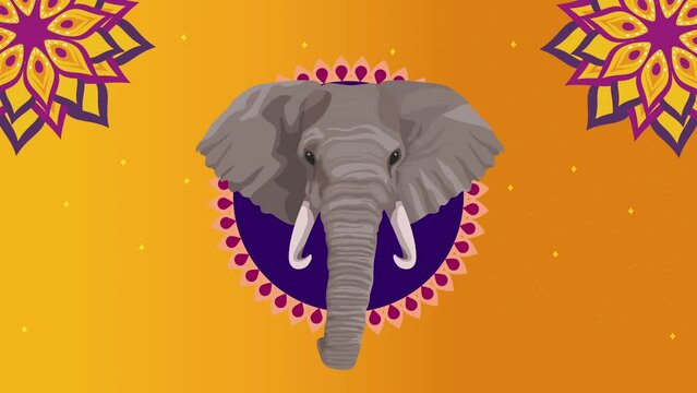 diwali festival animation with elephant