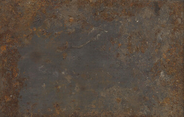 Grunge rusted metal texture, rust, and oxidized metal background. Empty brown rusty stone or metal surface texture. vintage rustic background texture. Old metal iron panel. Old grunge rustic texture. - obrazy, fototapety, plakaty