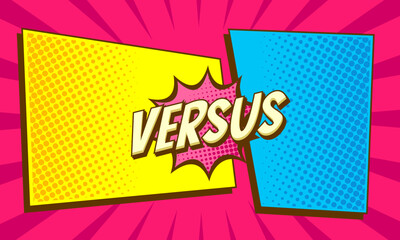 Naklejka premium Comic cartoon versus background template