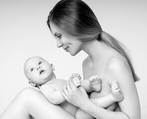 young mother with a charming baby