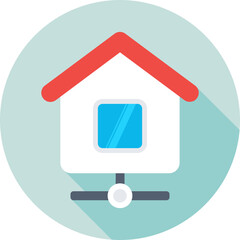 Home Network Colored Vector Icon