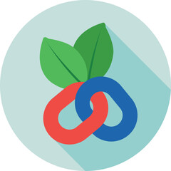 Fototapeta premium Link Building Colored Vector Icon