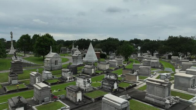 Aerial view of cemetery in New Orleans
