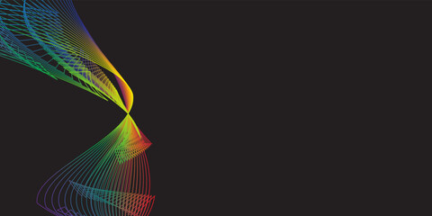 Abstract black background with colorful lines