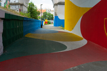 colorful playground in the city