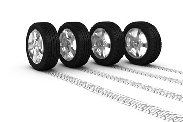 Reifenwechsel: Winterreifen mit Spuren