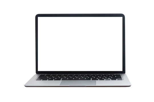 blank screen laptop on isolated white background with clipping path.