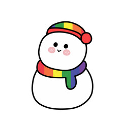 Snowman with pride hat and scarf