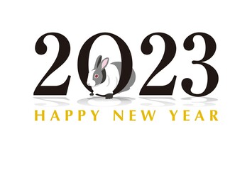 年賀状　卯年 ハガキ シンプル　2023年