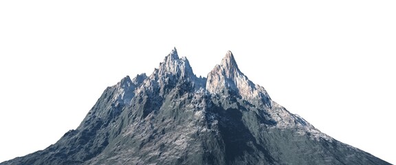 Snowy mountains Isolate on white background 3d illustration - 530491762