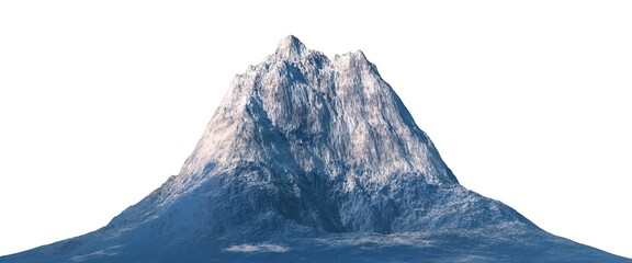 Snowy mountains Isolate on white background 3d illustration - 530492163