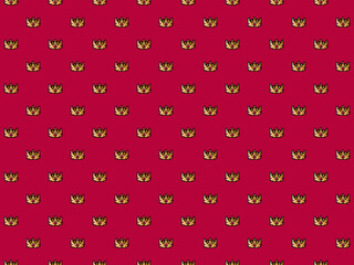 Pixel 8 bit royal crown background - high res seamless pattern