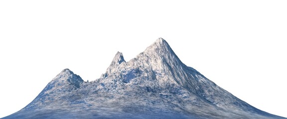 Snowy mountains Isolate on white background 3d illustration - 530492315