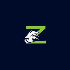 Lion power letter Z media logo