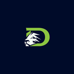 Lion power letter D media logo