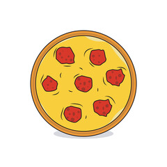 pizza icon, flat pizza vector, food vector illustration.