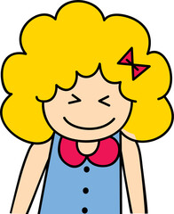 Yellow hair girl cartoon