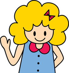 Yellow hair girl cartoon