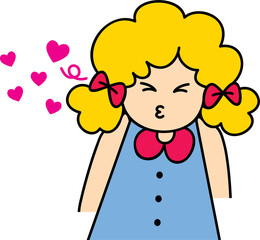 Yellow hair girl cartoon