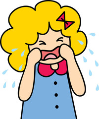 Yellow hair girl cartoon