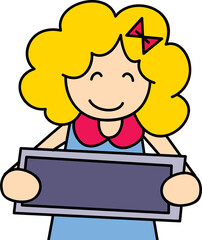 Yellow hair girl cartoon