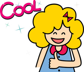 Yellow hair girl cartoon