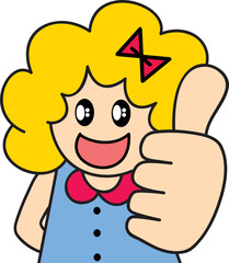 Yellow hair girl cartoon