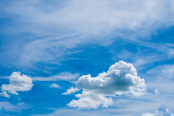 Blue sky with white clouds. on a clear day