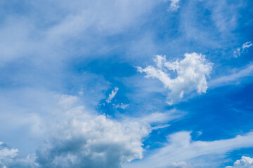 Blue sky with white clouds. on a clear day