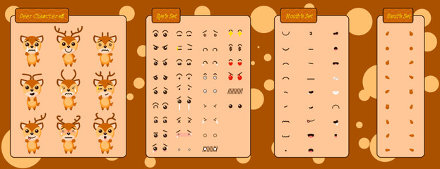 Deer cartoon illustration vector collection