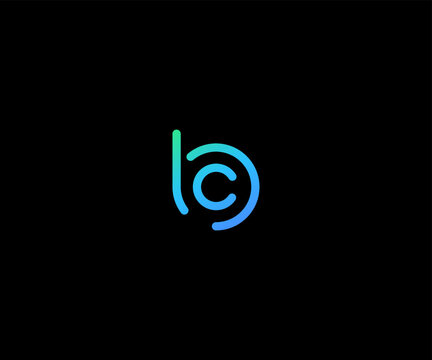 Minimalist BC Letter Logo  Gradient Monogram Design