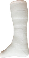 foot bandage on isolated white background, close up