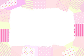 優しいパステルカラーのフレーム ピンク マスキングテープ