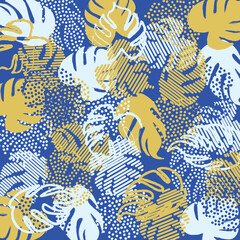 モンステラのトロピカル背景