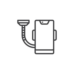 Car phone holder line icon