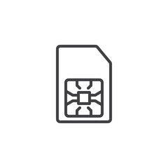 Sim card line icon